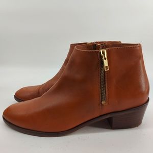J. Crew Tan Leather Ankle Boots Classic Preppy Wardrobe Staple Size 8.5